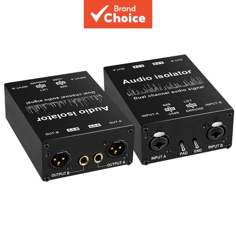 Isolador De Áudio De Canal Duplo XLR 6.5 Mm Interface PAD GND Ajuste Para Mixer