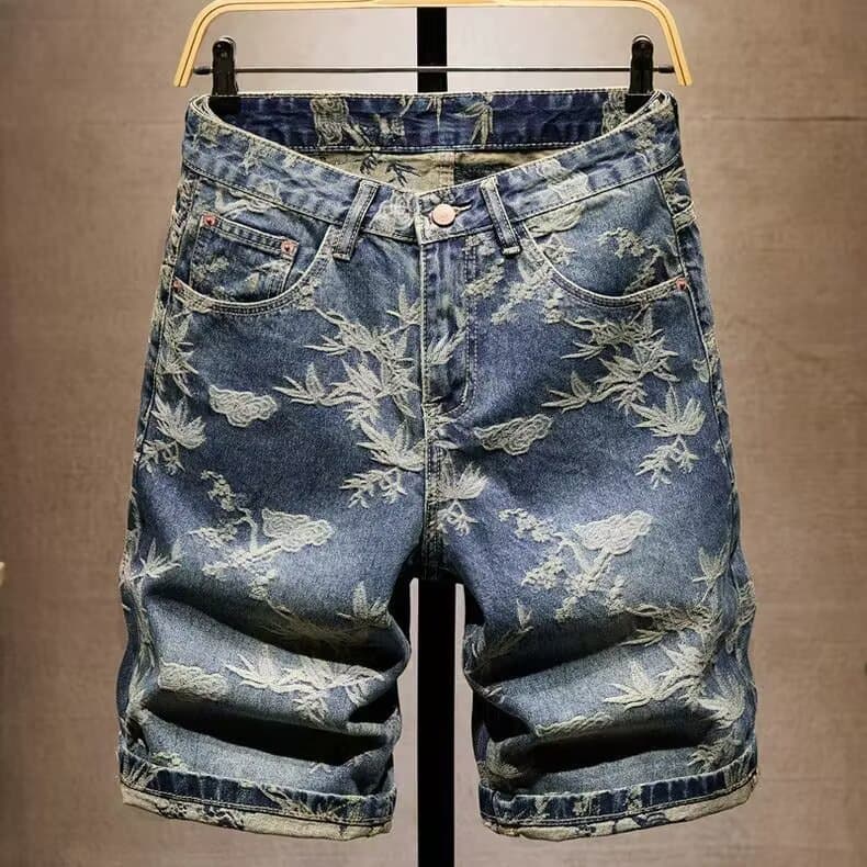2026 moda estilo quente High-End estilo chinês auspicioso nuvem Maple Leaf Jacquard solto em linha reta masculino cinco-