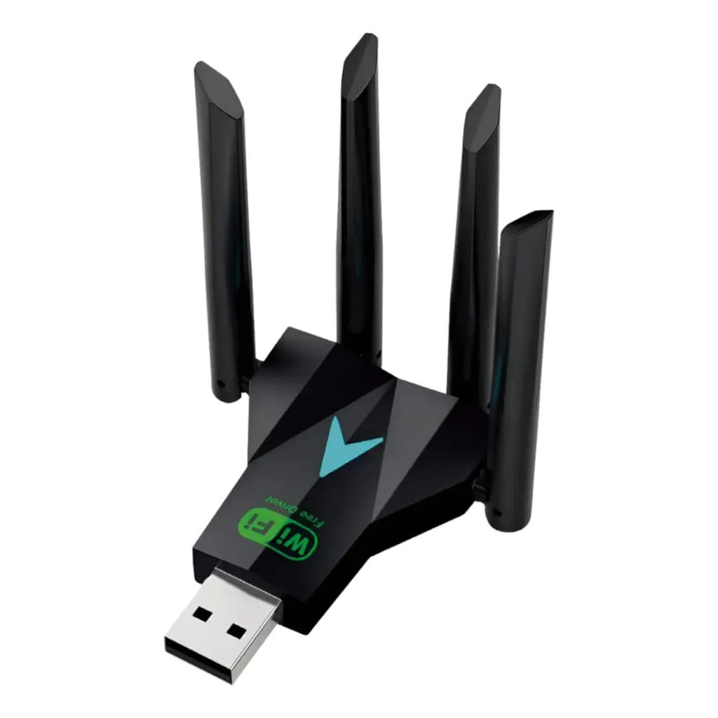 Adaptador Wi-fi Usb Dual Band 1200mbps 5g E 2.4g 4 Antenas