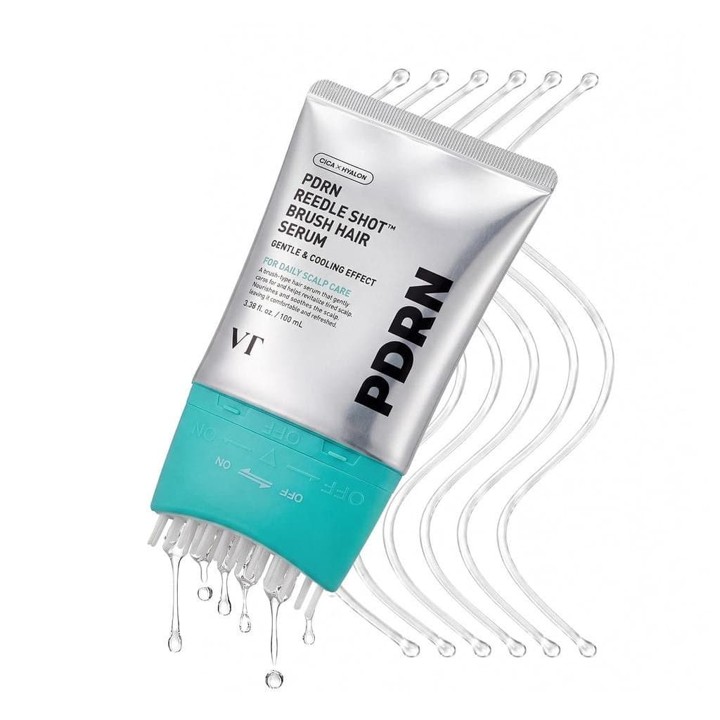 VTCOSMETICSPDRNReedleShotBrushHairSerum, Cuidado Refrescante e Revigorante para o Couro Cabeludo com PDRN Vegano, Cafeín