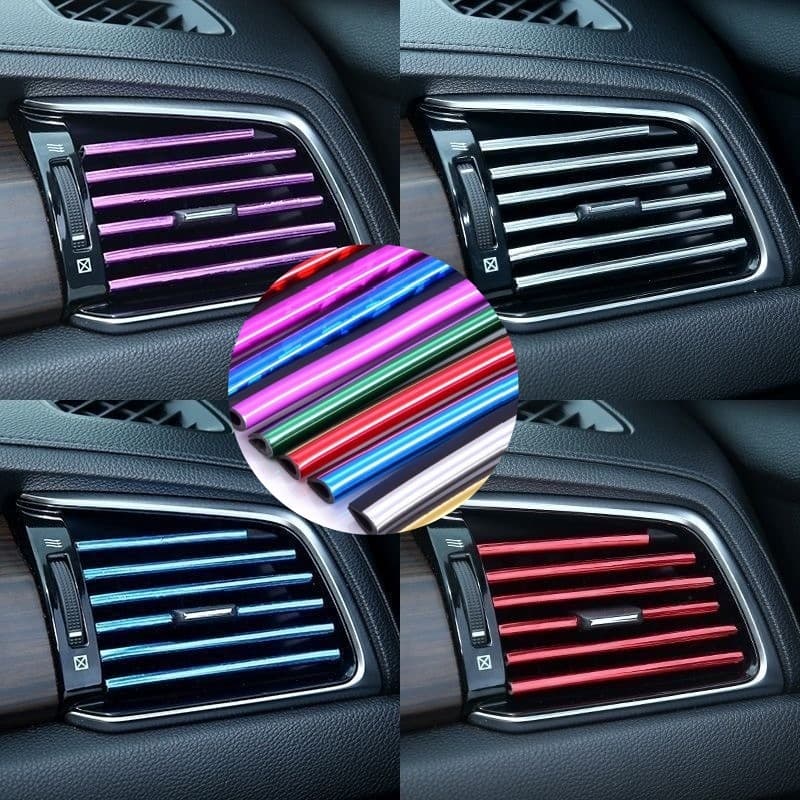 30 Peças De Tiras Decorativas De Saída De Ar De Carro-Design De Clipe Em Forma De U , Material De PVC , Adequado Para A