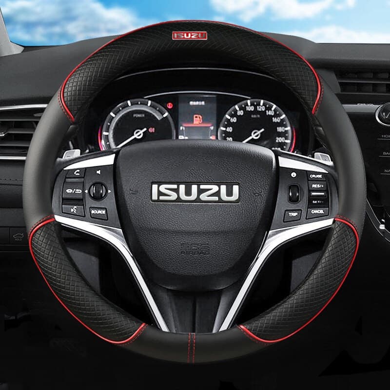 Capa de Volante de Couro para Isuzu D-Max MUX APV Ignis Edition VGS TROOPER DIABLO, Acessórios Internos para Carro