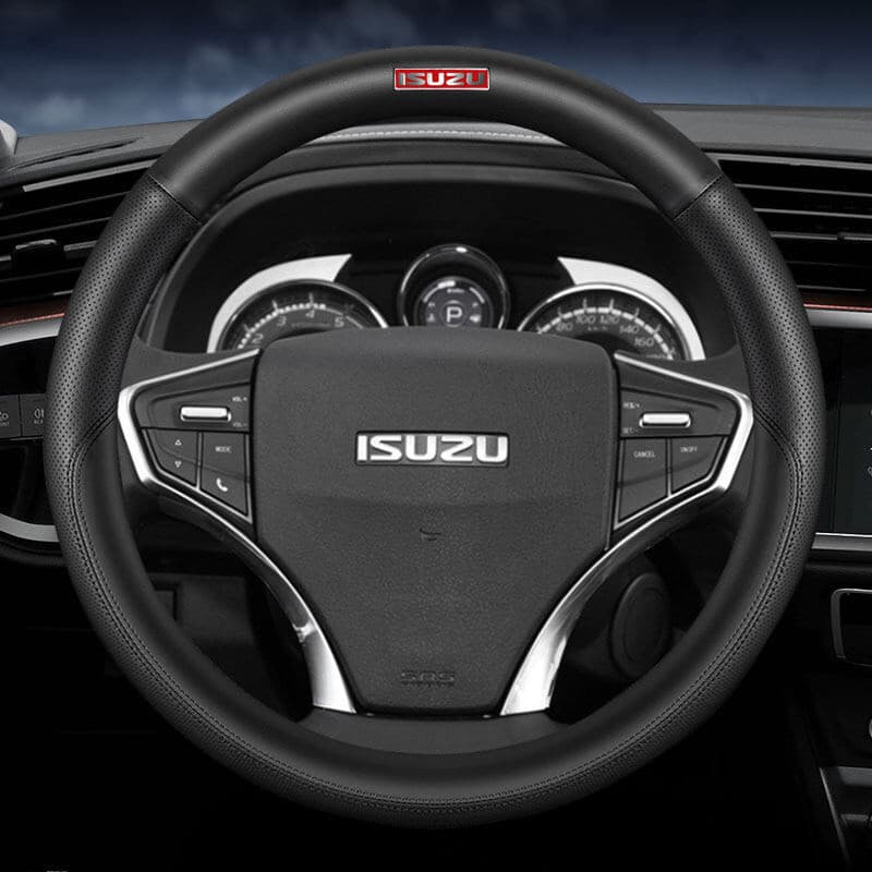 Capa para Volante de Carro em Couro Microfibra, Protetor de Volante Respirável e Antiderrapante, 38Cm/15inch para Isuzu