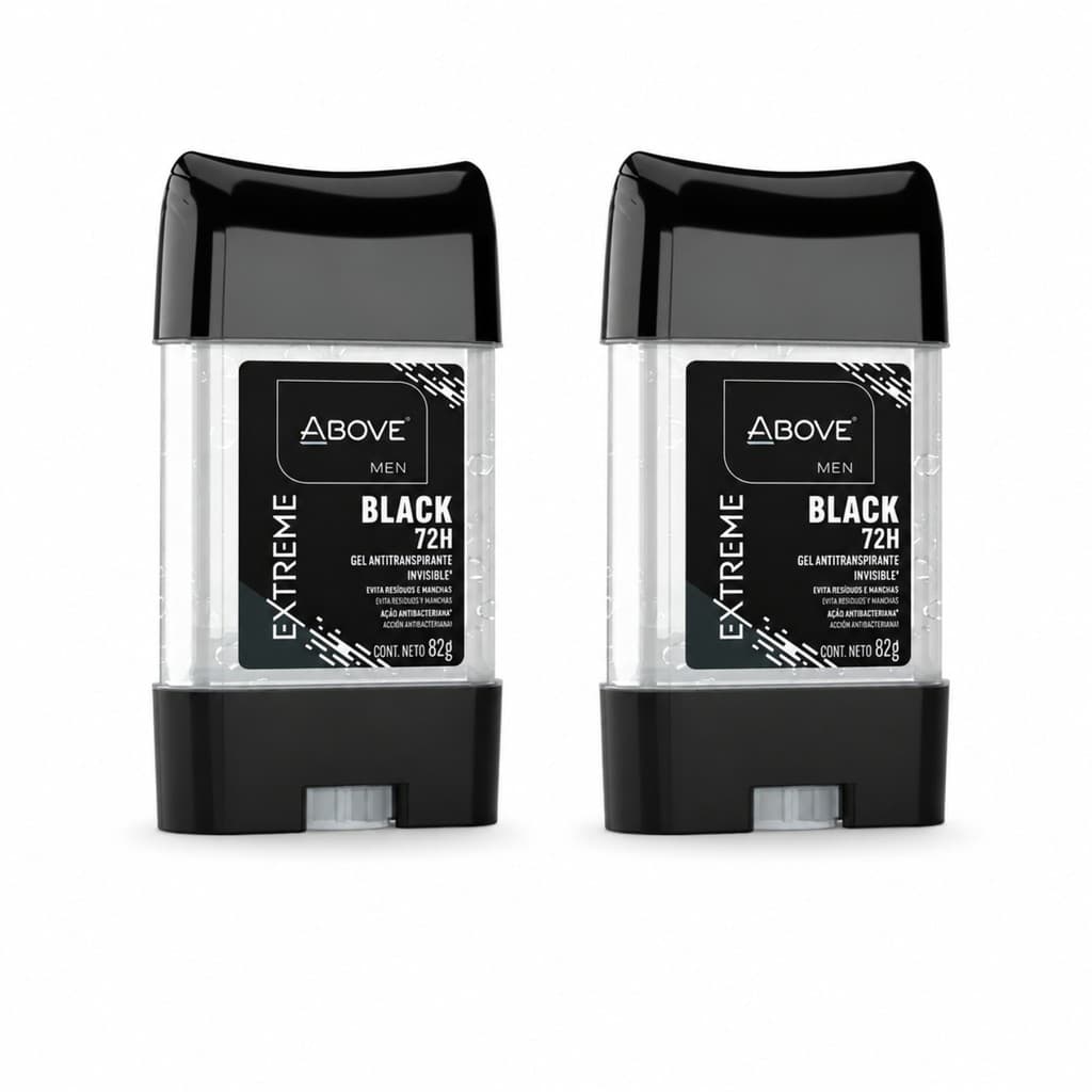 Kit 2 Desodorantes 82g Gel Masculino Above Extreme Black 72h