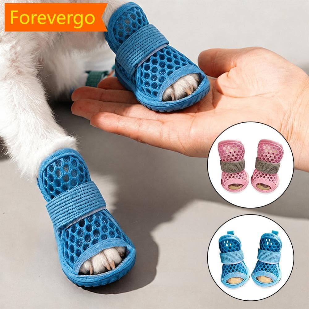 Sandálias Para Cães De Malha Respirável forevergo Pequenos Sapatos Animais De Estimação De Verão Com Sola Elástica Antid