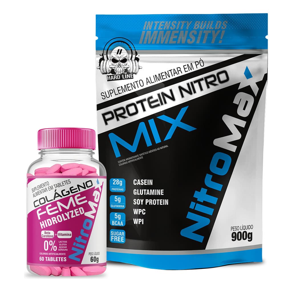Kit Whey Protein 900g + Colágeno Hidrolisado 60 Tabletes