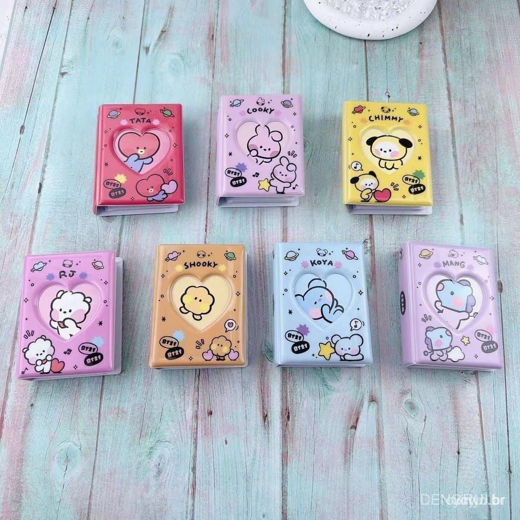 Álbum de Fotos Mini de 3 Polegadas Bts Bt21, Porta-Cartões, Livro de Coleção de Fotos KPOP Idol/Manga Chimmy CO EEC0