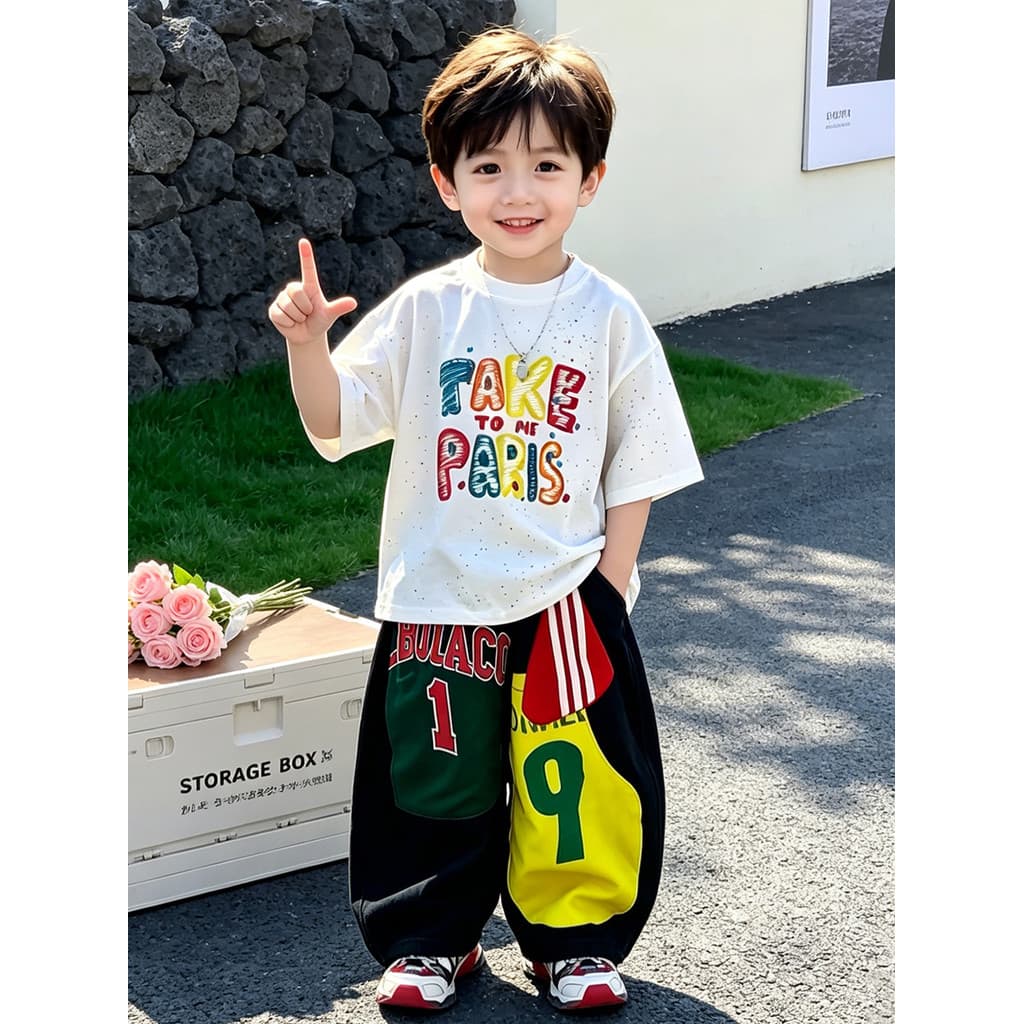 Menino terno 2026 verão novo estilo crianças finas calças jeans de manga curta roupas de verão do bebê menino legal roup