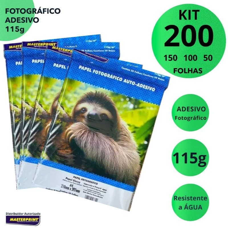 Papel Fotográfico Adesivo 115g A4 Glossy Masterprint