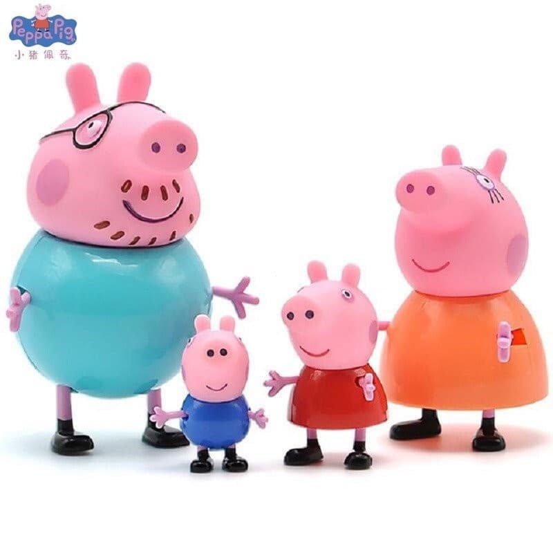 [Em Estoque Frete Grátis] Conjunto Família Peppa Pig Porquinho Rosa Peppa Pig Conjunto Família Mãe Pai Figuras de Ação P