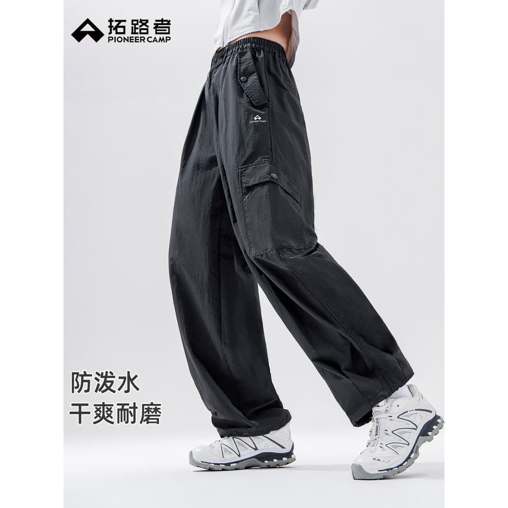 Trailblazer paraquedista calças soltas com cordão reto calças casuais femininas moda verão estilo funcional calças macac