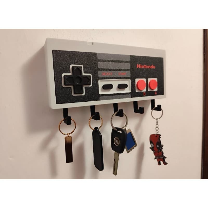 Porta Chaves 3D Controle Nintendo NES Retrô Gamer Decorativo Parede