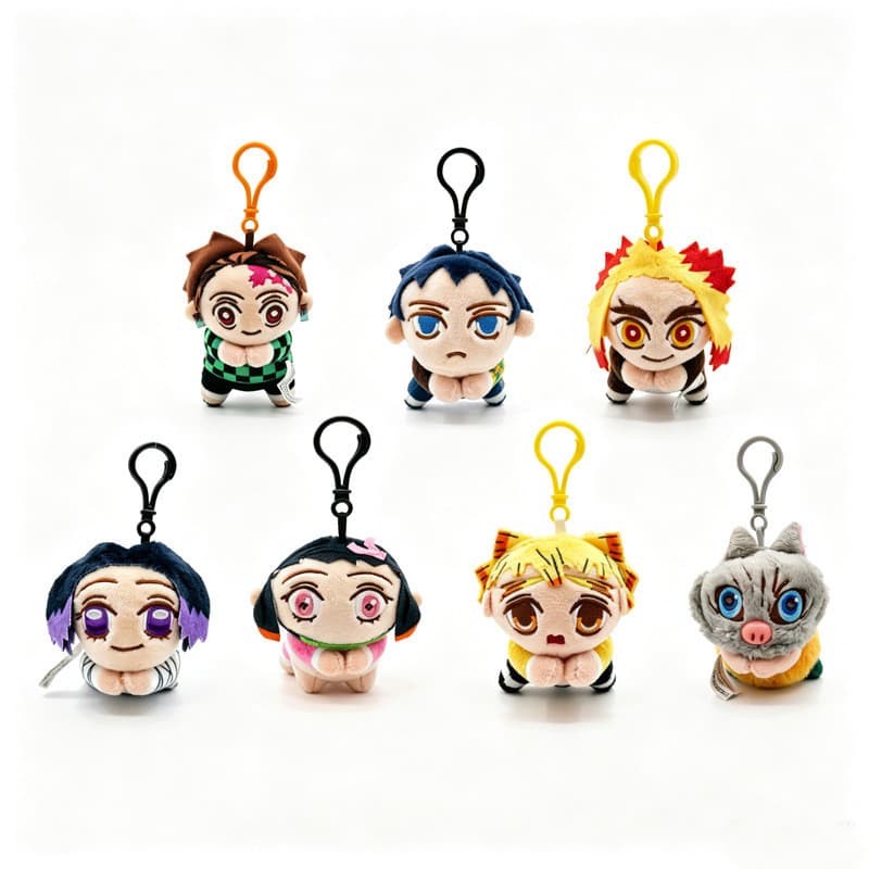 Estoque pronto Série de mercadorias de Anime japonês Demon Slayer Brinquedo de pelúcia Tanjirou Nezuko Pingente de bonec