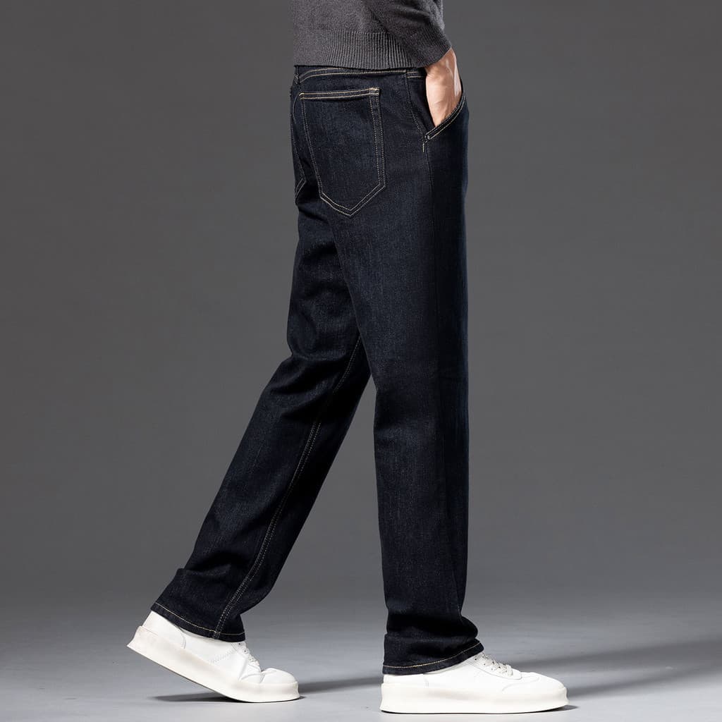 2025 algodão puro Anti-desbotamento solto reto denim tornozelo comprimento Jeans na moda All-Match moda masculina denim