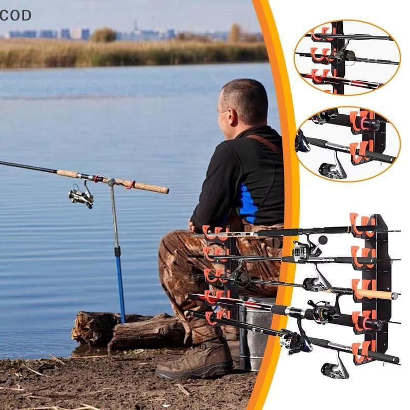 [YSB] Suporte Para Vara De Pesca Garagem Montado Na Parede Rack Organizador De Equipamento Economia De Espaço De Liberaç