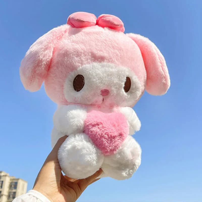 22cm Sanrio Hello Kitty Kuromi Almofada Brinquedo de Pelúcia Meninas Brinquedos Macios Coração My Melody Cinnamoroll