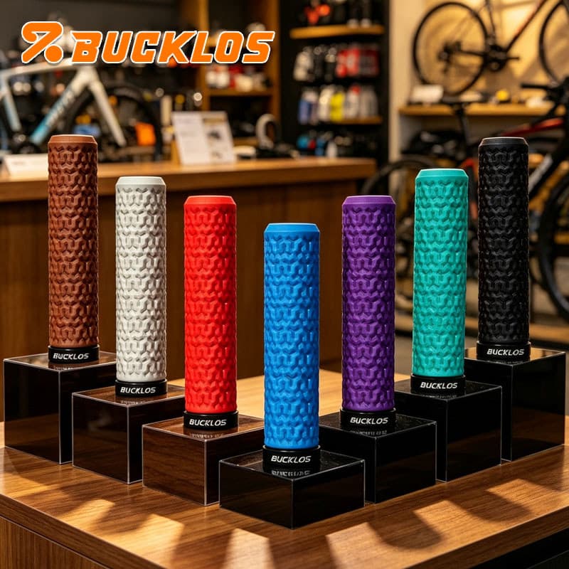 BUCKLOS Punho Confortável 5mm Aperto De Borracha Engrossado Guiador Ultraight Único Bloqueio Da Bicicleta Acessórios