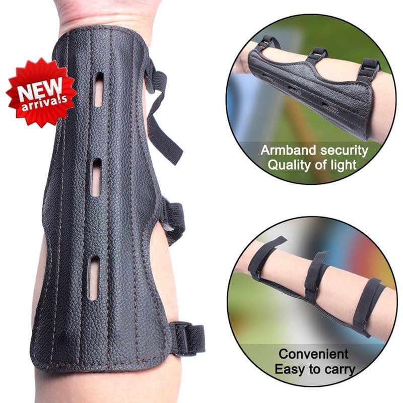 < YP > 1PC Moda Preto Ajustável Tiro Com Arco Braço Guarda Proteção Para Várias Atividades Ao Ar Livre Esportes