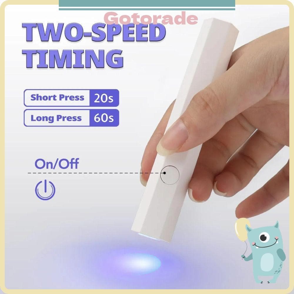 Secador De Unhas GOTORADECO , Luz Uv Estilo Caneta USB Para De Gel , Mini Lâmpada Portátil De Secagem De Esmalte Em 180m