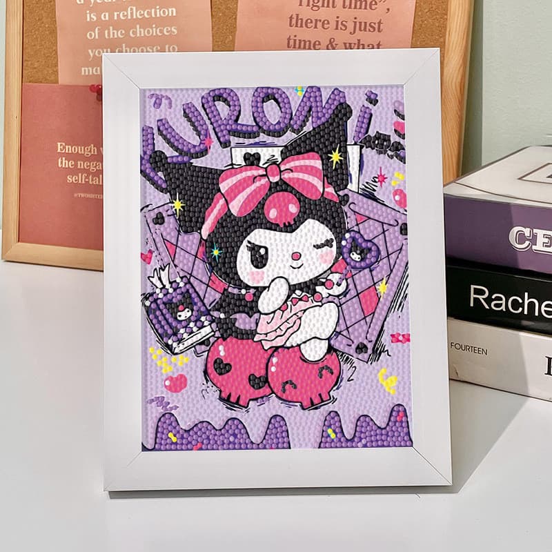 Sanrio Ponto Diamante Adesivos DIY Artesanal Crianças Bordado Cheio Kuromi Rubi Dos Desenhos Animados Pintura Decorativa