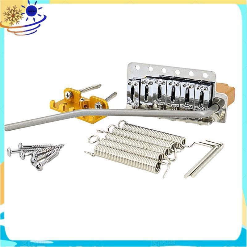 [Le's Shop] Bloco De Acabamento Cromado De Ponte Tremolo De 6 Parafusos De Latão Sólido 40 Mm Para Guitarra Elétrica