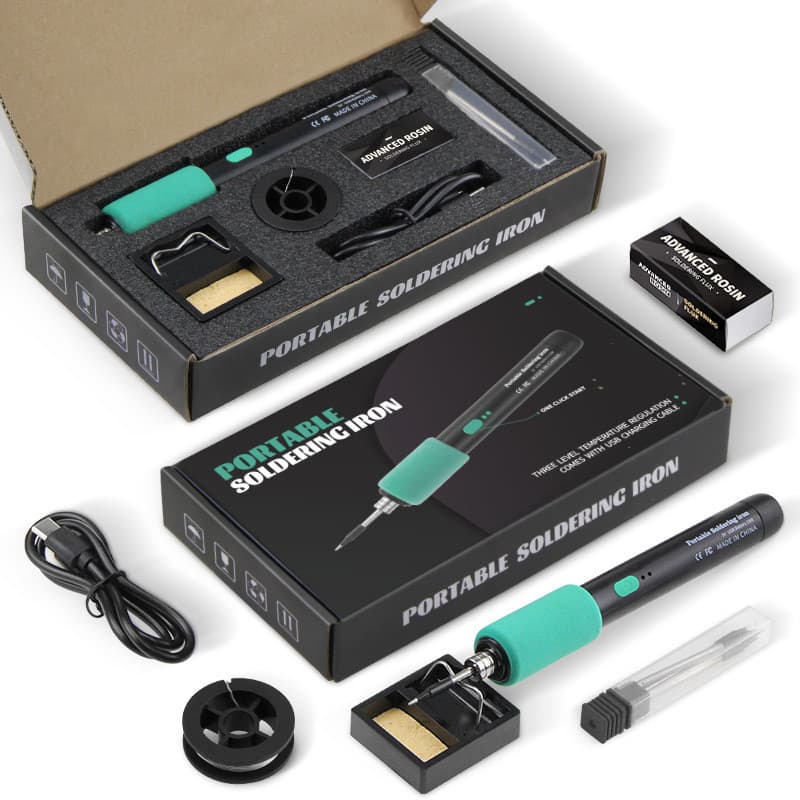 Ferro de Solda Elétrico USB Mini, Conjunto de Ferro de Solda Portátil para Uso Doméstico, Interface Tipo-C, 650m