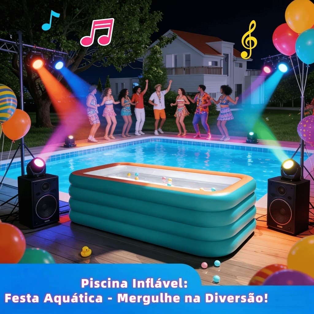 Piscina Inflável Grande Familiar 3m com Estrutura Multicamada Ideal para Várias Pessoas - Piscina Rápida Montagem