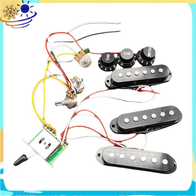 [Le's Shop] Conjunto De Captador De Guitarra Com Chicote Elétrico 250K-Bobina Única Para Modelos Elétrica Preto
