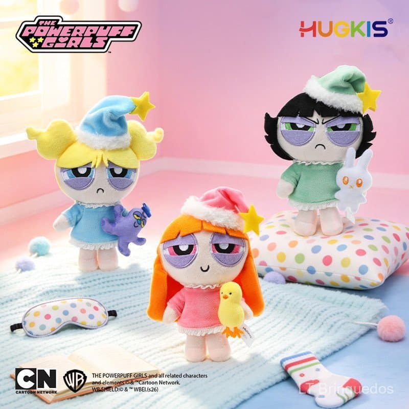 Pingente de pelúcia das Powerpuff Girls, adorável Hana de olhos pretos, brinquedo decorativo para pendurar, presente par