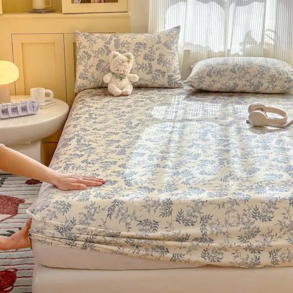 Campo De Chá Impresso Super Macio Dupla Camada Gaze Lençol Único/Queen/King Size Dormitório Estudante Cadar