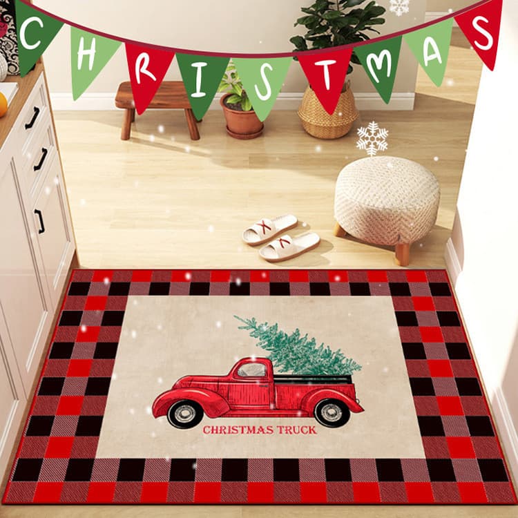 Tapete vermelho natal boneco de neve tapete árvore de natal porta entrada tapete pé sala estar quarto porta