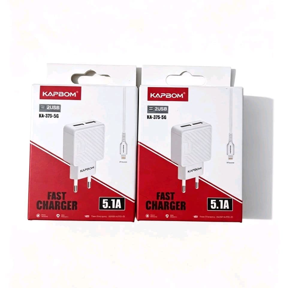 Kapbom Carregador Rápido K4-375-5G 5.1A com 2 USB para Carga Rápida e Eficiente