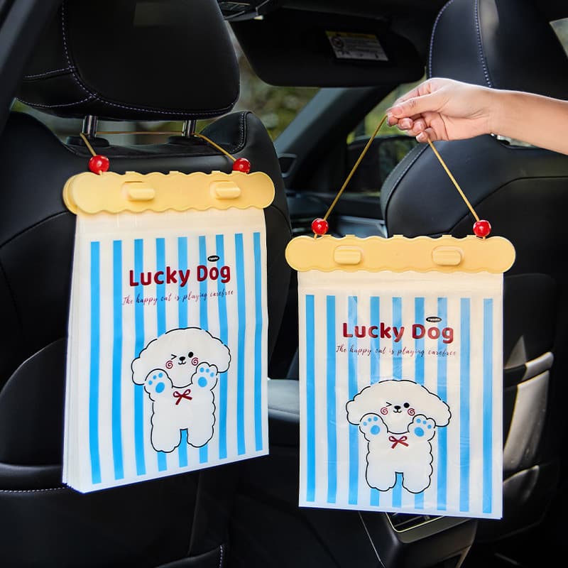 Saco de lixo suspenso para carro, lixeira portátil para carro, saco de limpeza para carro com suporte, saco de armazenam