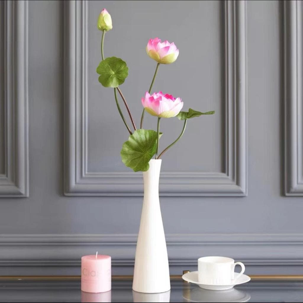 Simulação lótus adoração buda flor de seda piscina pequeno vaso planta buda Hall adoração buda frente flor adoração flor