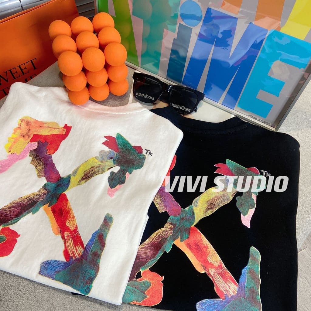 2023 primavera verão estilo médio grande crianças Street Wear arte Graffiti macio respirável em torno do pescoço manga c