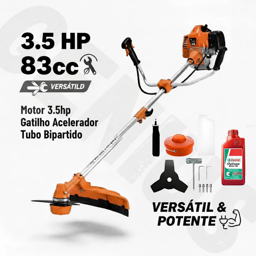 Roçadeira A Gasolina  + 500ml 83cc Completo Óleo 2 Tempos IMPORTADA KASAC