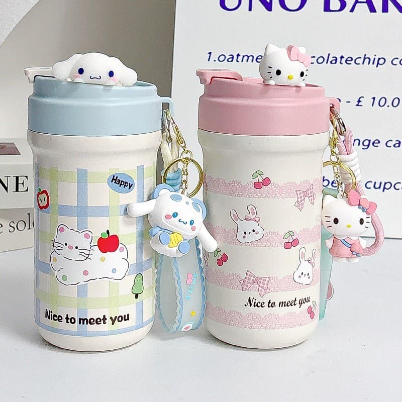 Novo Kitty copo térmico meninas copo de água de alto valor dos desenhos animados estudante grande capacidade 316 copo de
