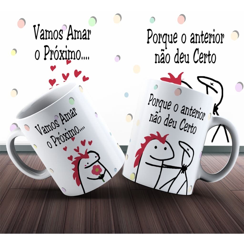 Caneca Flork Vamos Amar o Próximo Porcelana 325ml