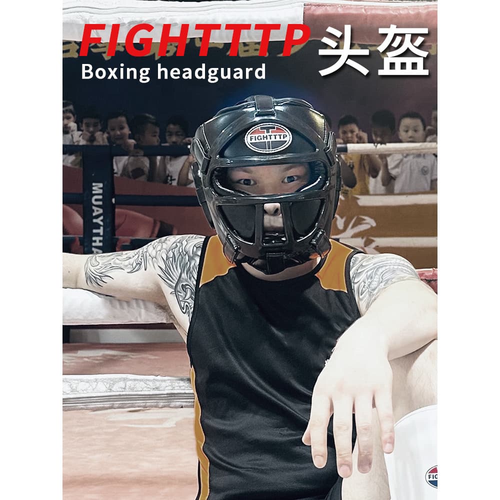 TTP Máscara de Boxe Capacete Proteção Facial Muay Thai Sanda Proteção Completa Adulto Crianças Capacete de Combate