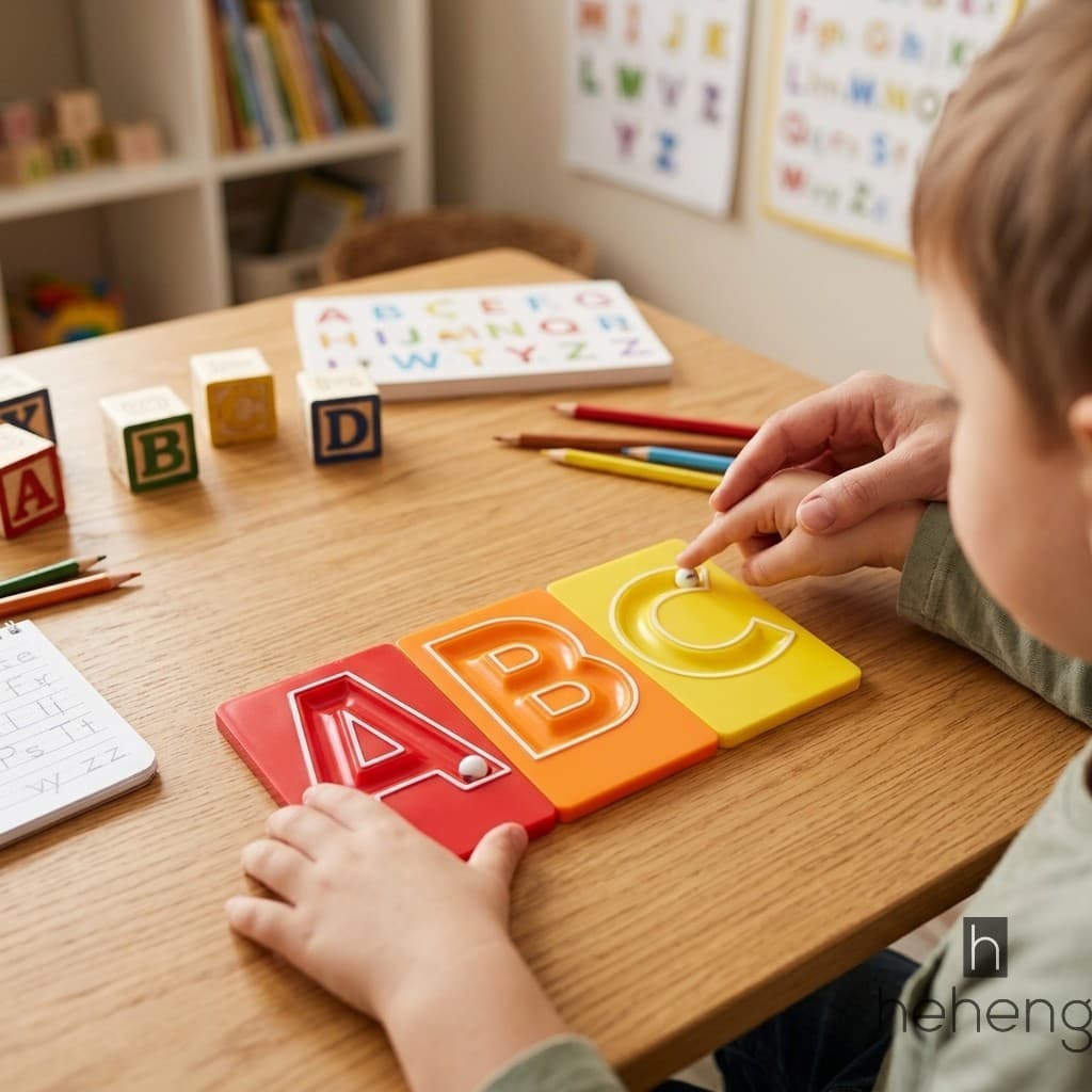 Conjunto De Brinquedos Para Escrita De Letras De Rolo De Mármore , Pista De Rolamento De Plástico ABS , Blocos De Alfabe