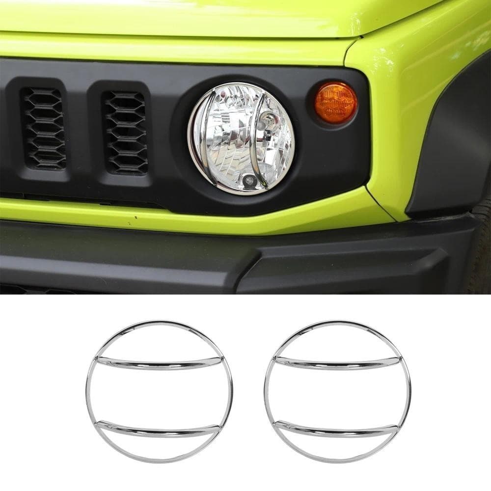 Para Suzuki Jimny 2019 + 2 Pçs Luz Dianteira Do Carro Lâmpada Decoração Capa Guarnição Estilo Exterior Molduras Automáti