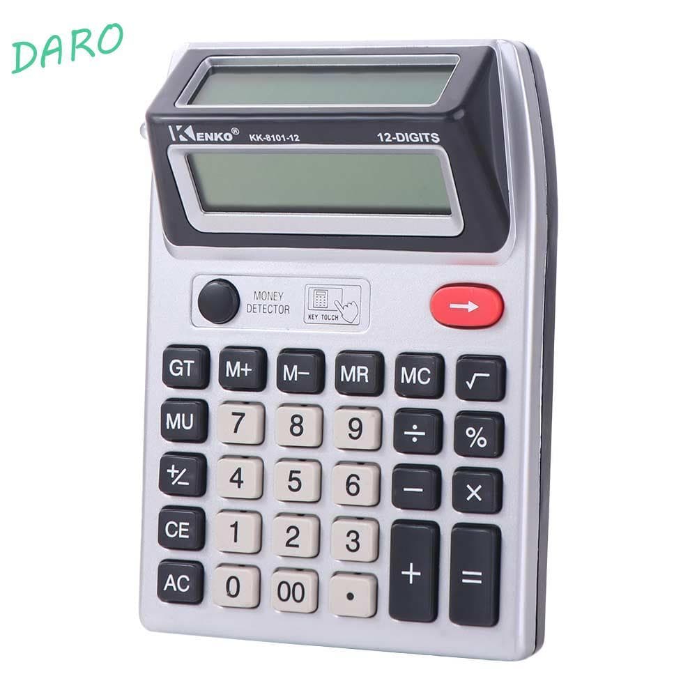Calculadora Dara De 12 Dígitos , De Contador Financeiro Com Tela Grande De Dupla , Alimentada Por Bateria