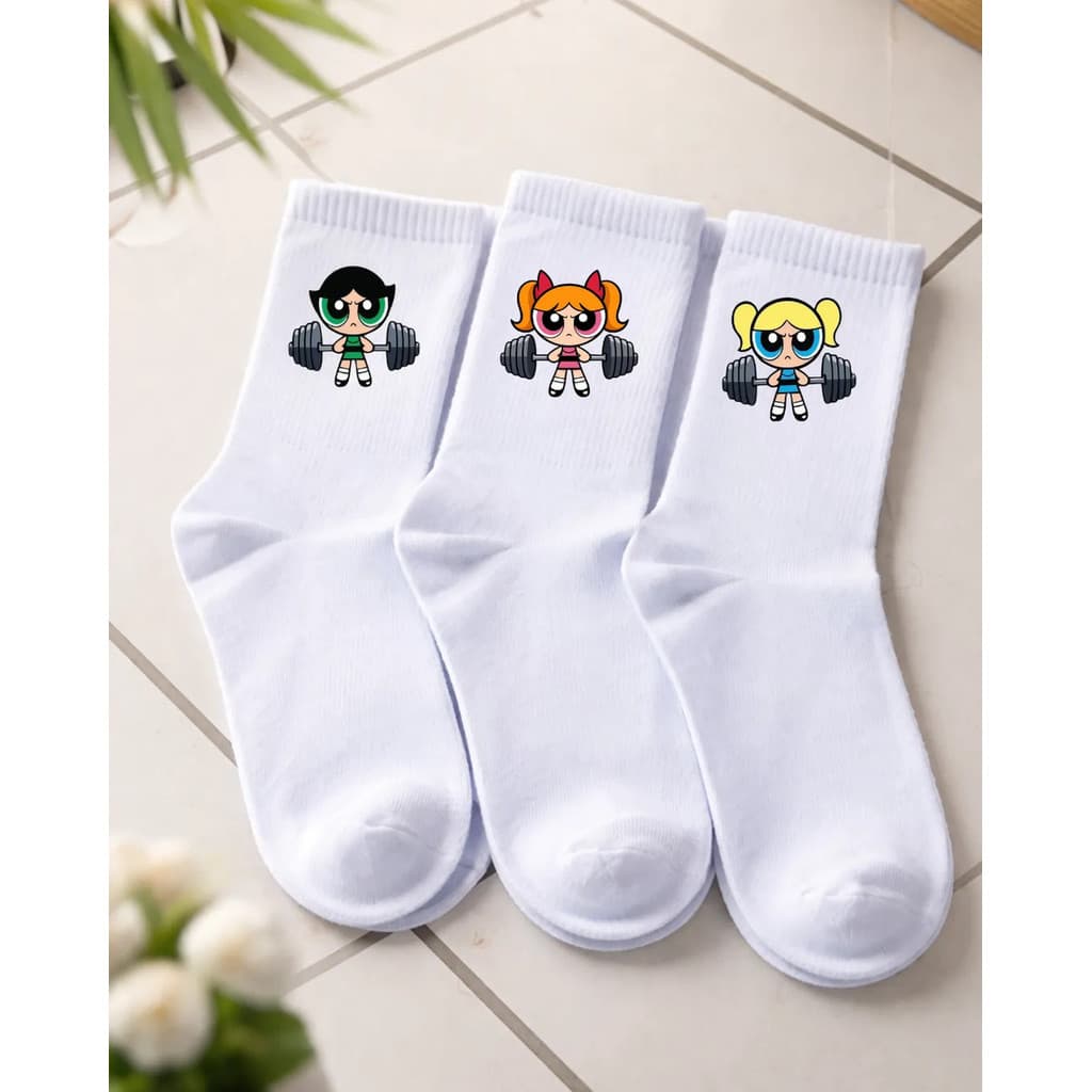 Kit 3 Par Academia Treino Meninas Super Poderosas Maromba