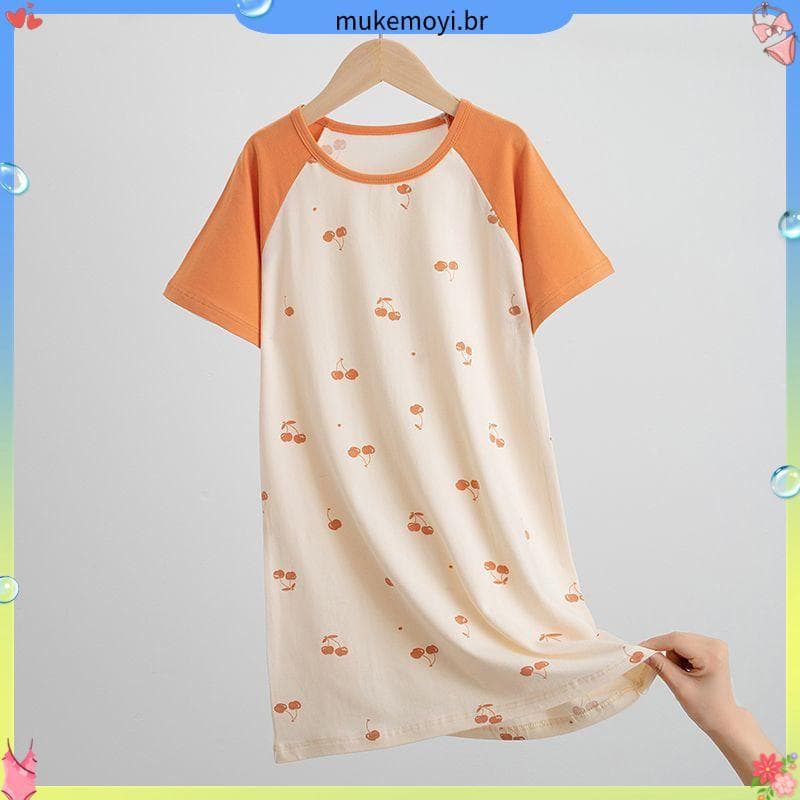 Meninas pijamas de algodão puro verão novo estilo crianças classe A algodão médio grande roupas para casa das crianças m