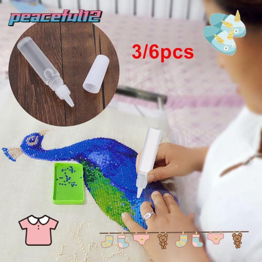 PEACEFUL 3/6Pcs Pintura Diamante Cola Artesanato DIY Arte Plástico