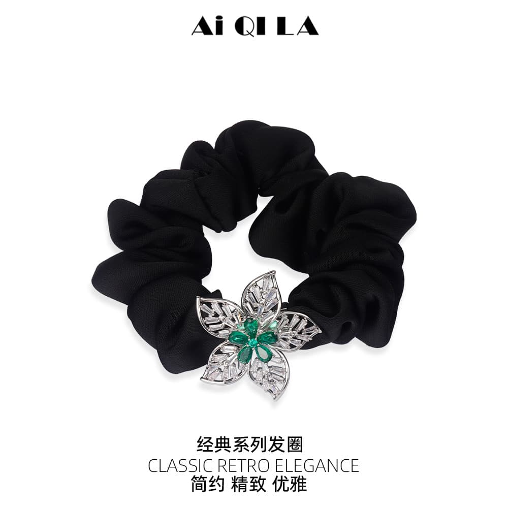 AIQILA Novo Estilo Flor Cobre Micro-Incrustado Anel de Cabelo de Intestino Pequeno Acessórios de Cabelo Série Clássica R