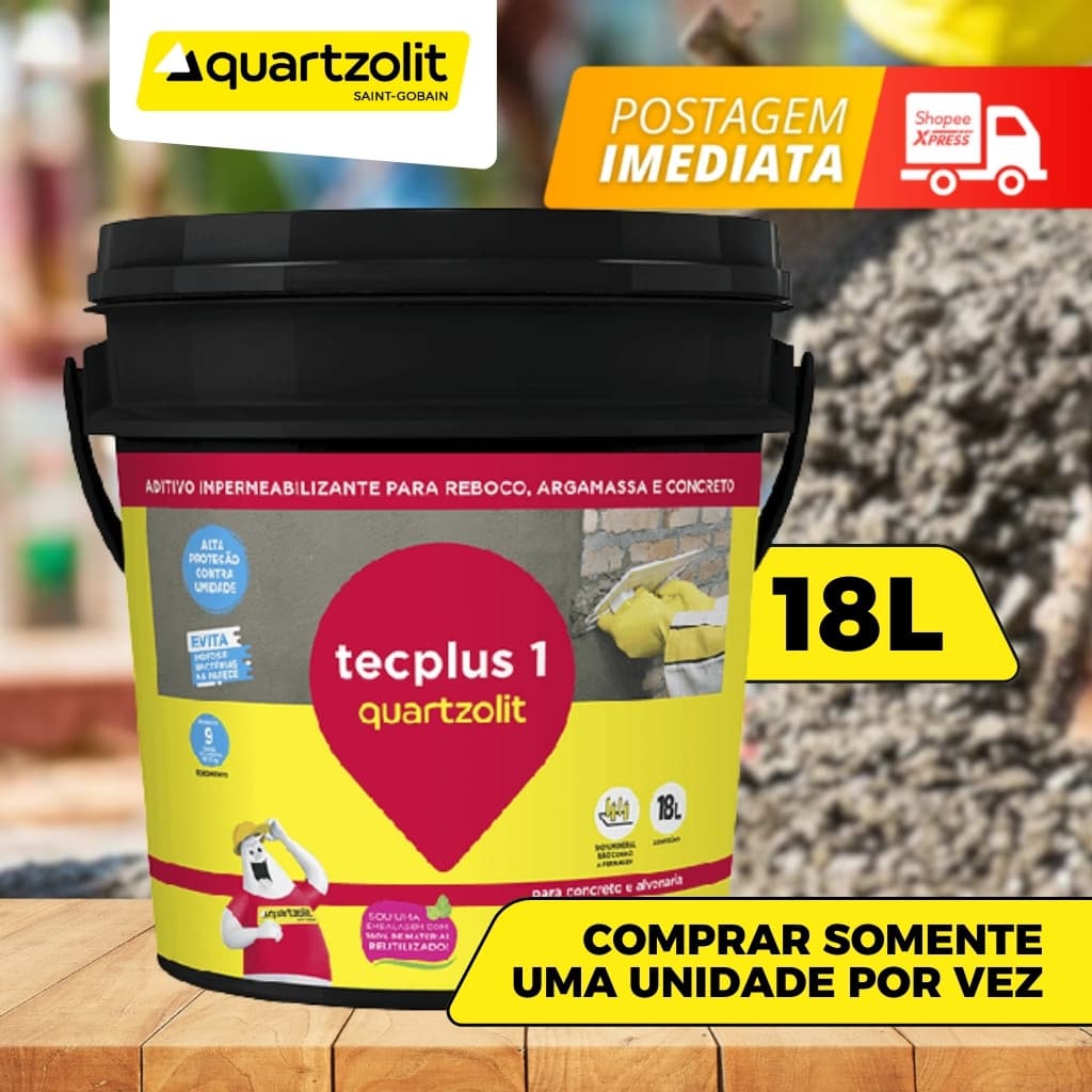 Aditivo Para Massa Argamassa Tecplus 1 - 18 Litros Quarzolit