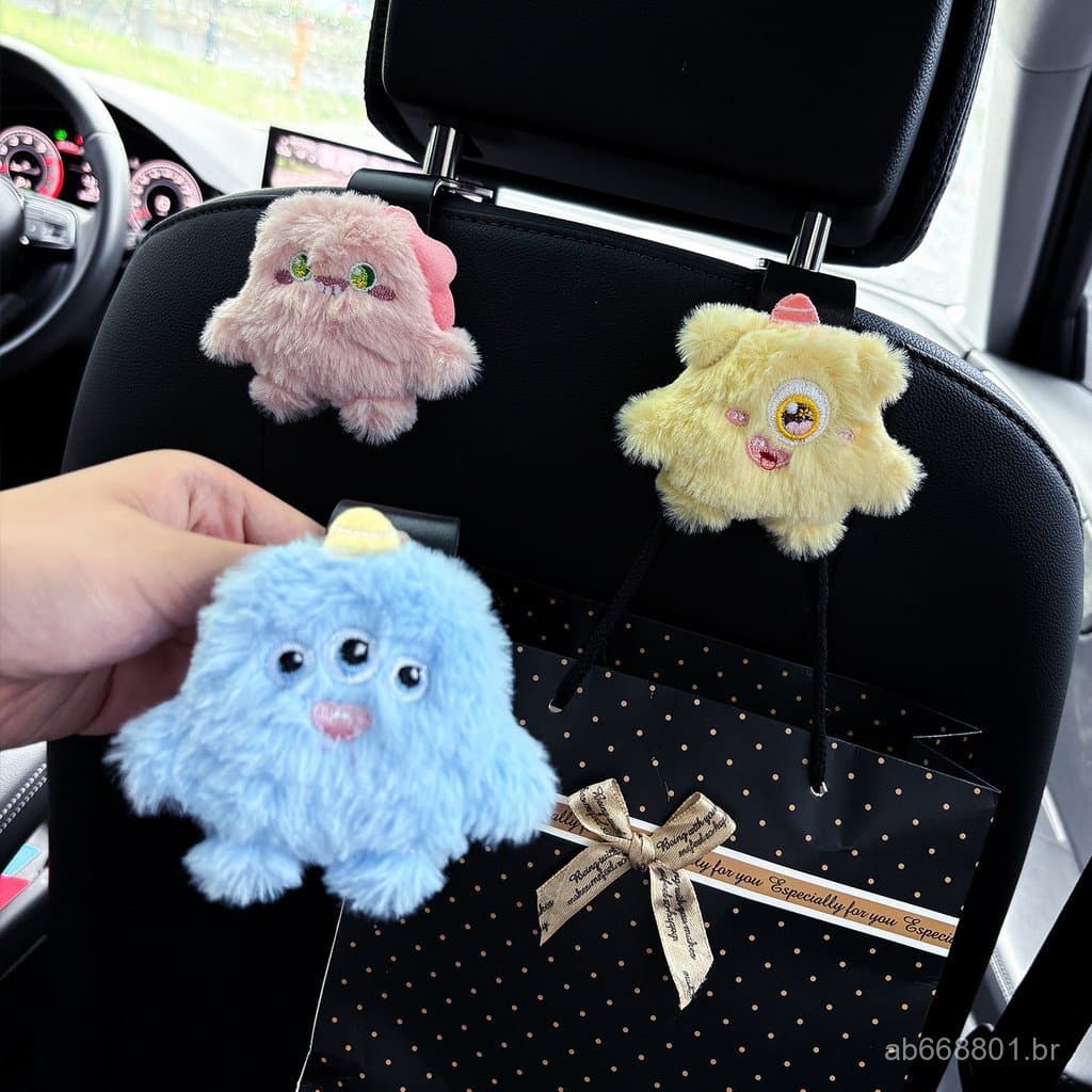Gancho para encosto de banco de carro, brinquedo de pelúcia fofo com desenho animado, acessórios de decoração interior d