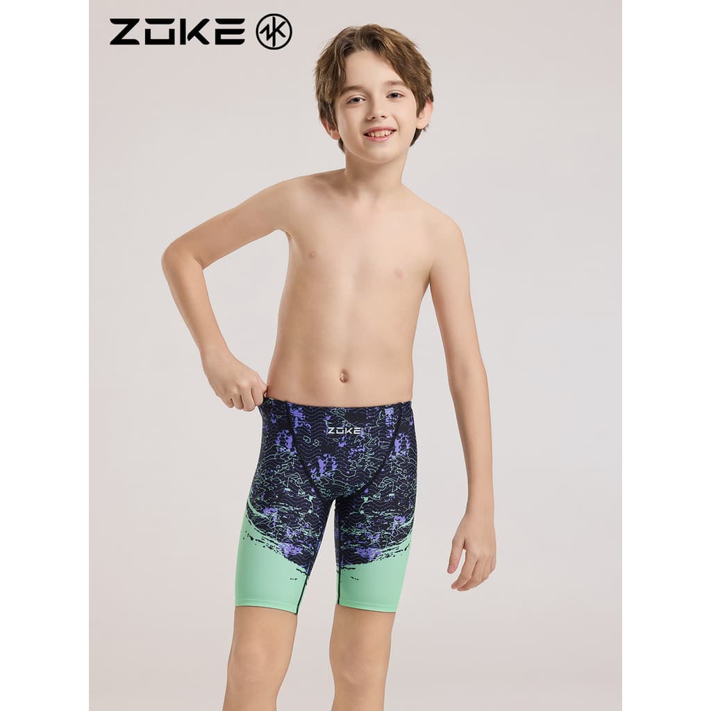 Zhuke maiô infantil meninos treinamento de natação profissional troncos de natação de cinco pontos novo estilo meninos j