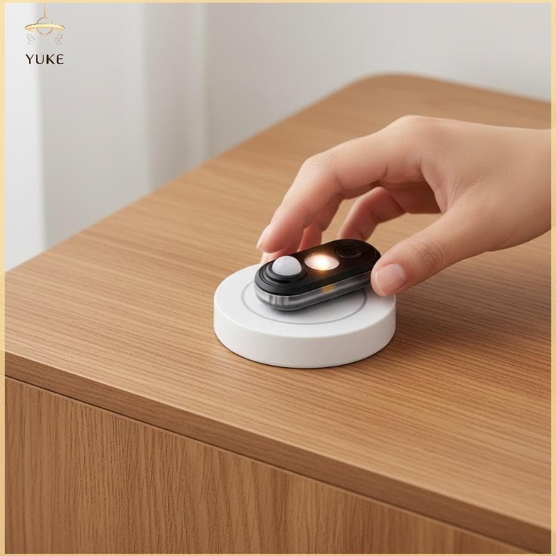 YUKE Luz Azul Livre Ligar/Desligar Automático Recarregável Sensor Noturna Lâmpada De Cabeceira Inteligente Para Quarto D